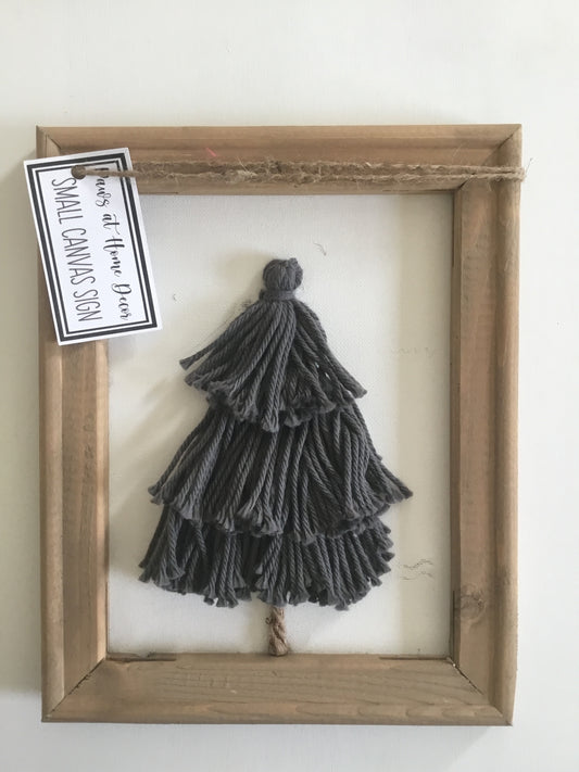 Yarn tree canvas sign