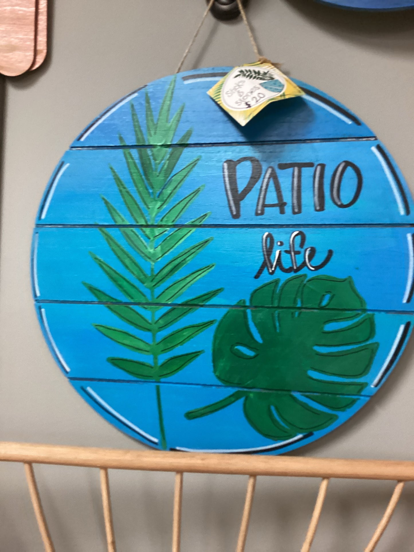 Patio Life door sign