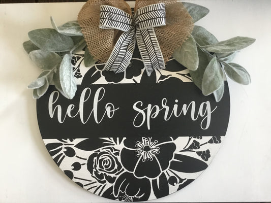 Hello Spring door hanger