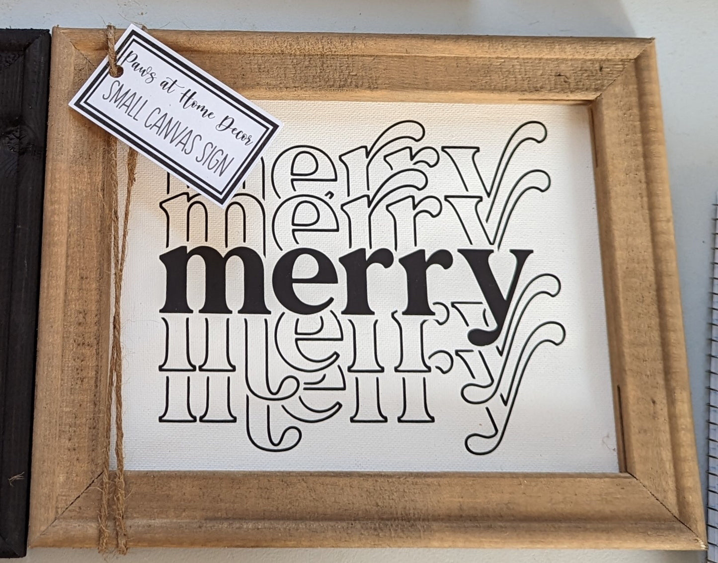 Merry small canvas sign