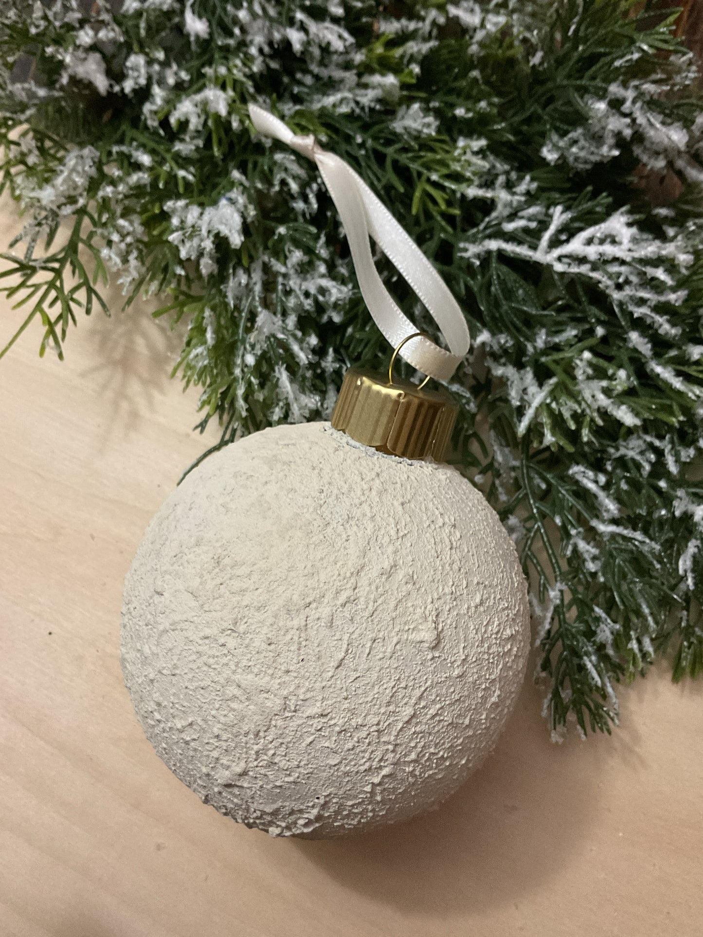 Ivory Textured Christmas Ornament