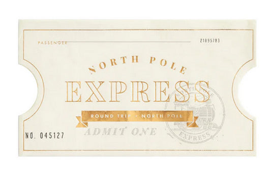 Polar Express Ticket Shaped Napkin