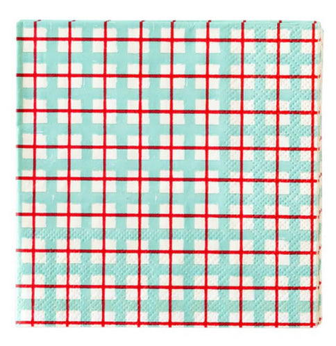 Dear Rudolph plaid napkin