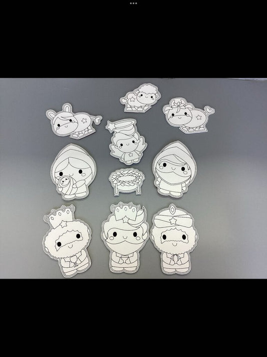 10 Piece Coloring Doll