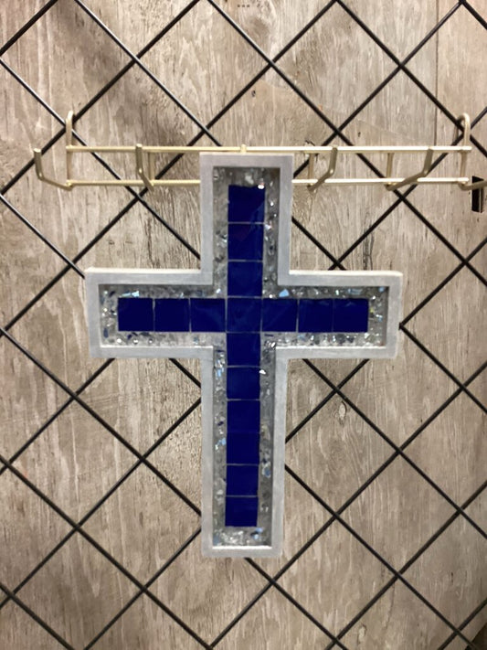 Blue Glass & Resin Crosses
