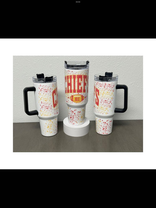 Kansas City Chiefs 40 oz Tumbler - black handle