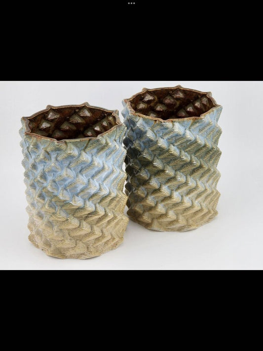Beachy candle holders - pair