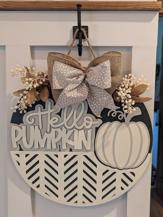Hello Pumpkin Door Hanger