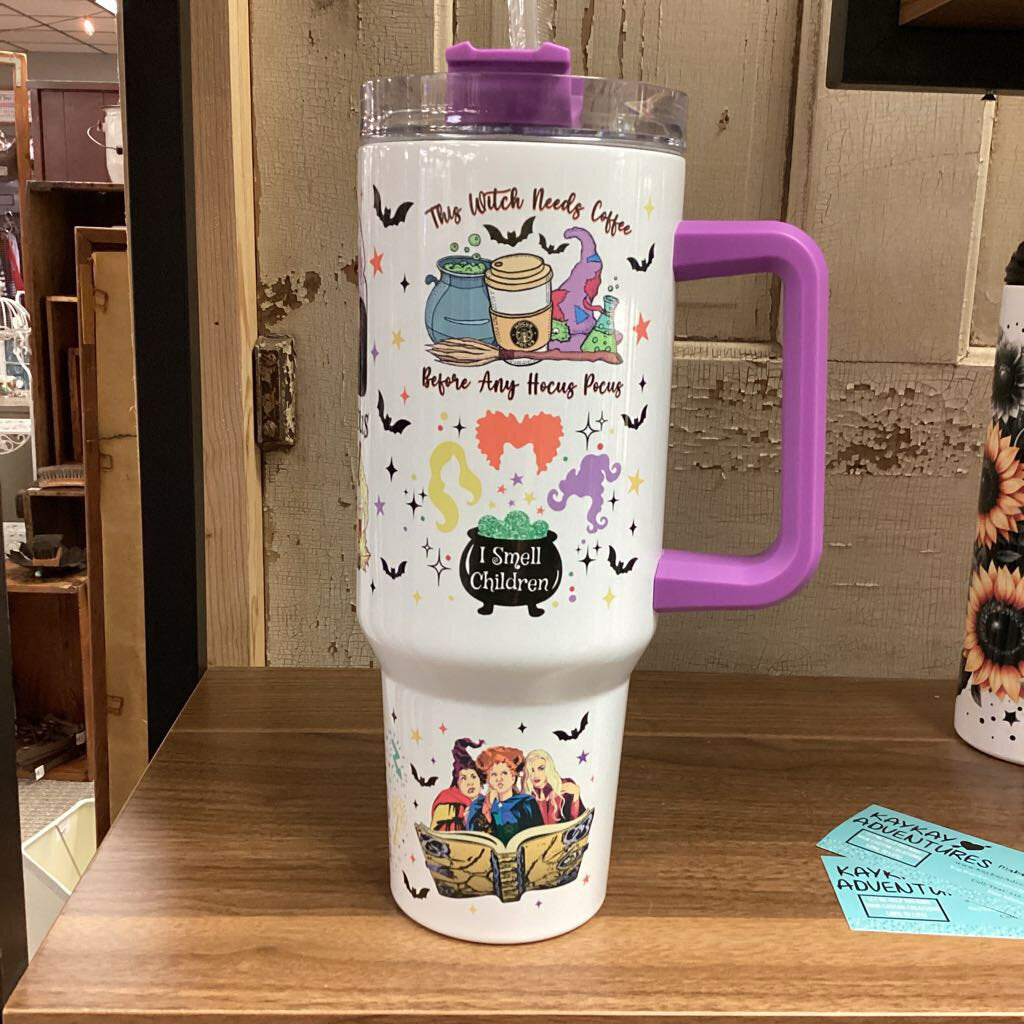 40oz Hocus Pocus with handle Purple
