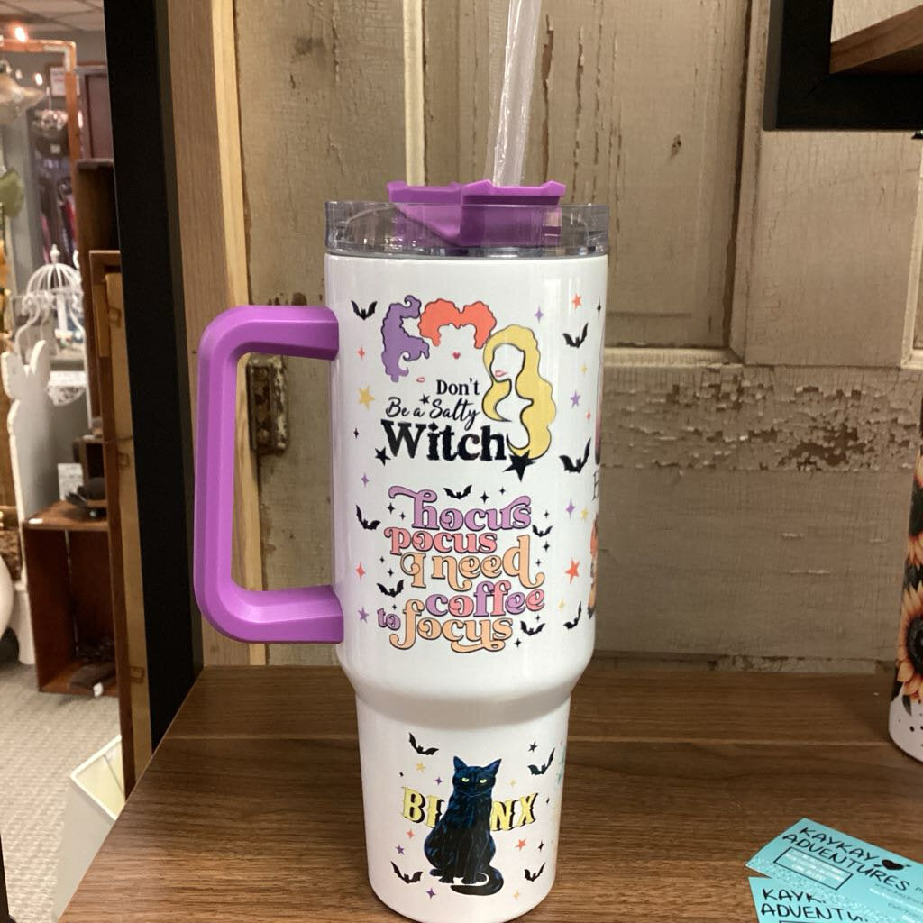 40oz Hocus Pocus with handle Purple