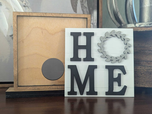 Black & Gray Wreath Home Square