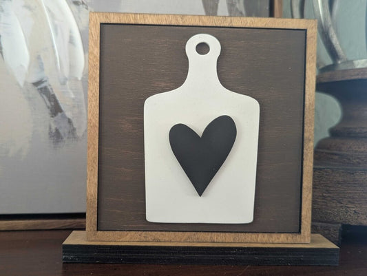 Board with Black Heart Square