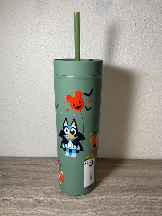 Bluey Halloween Tumbler - Green