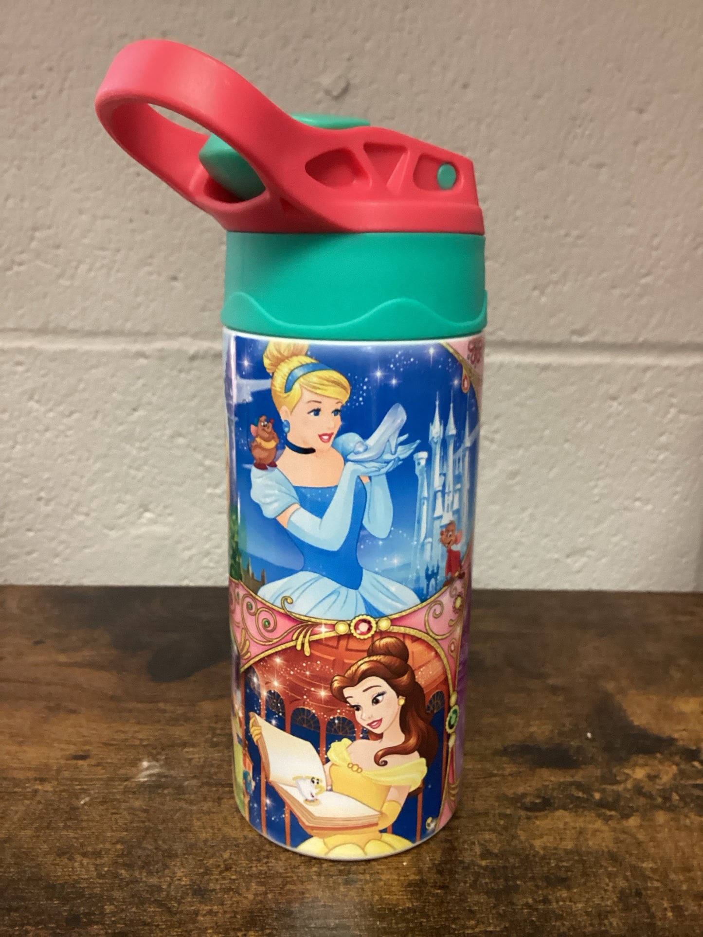 Princesses Kids 12oz Tumbler Teal/Pink Lid