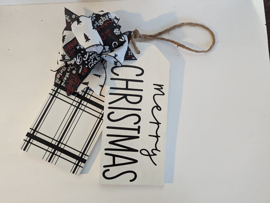 Merry Chirstmas Plaid Door Tags