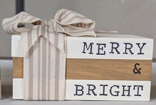 Merry & Bright book stack