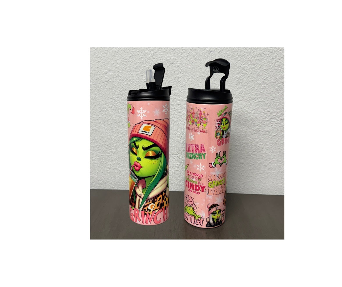 Girl Grinch 20 oz 2 in 1 Tumbler