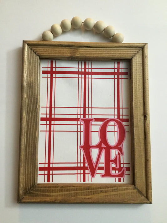 Plaid LOVE sign