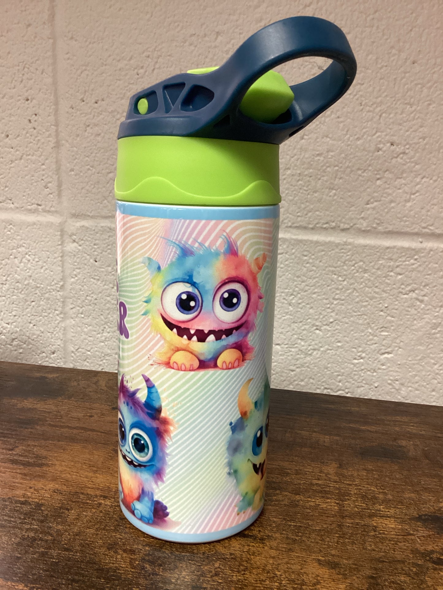 Little Monsters Kids 12oz tumbler - green/blue lid