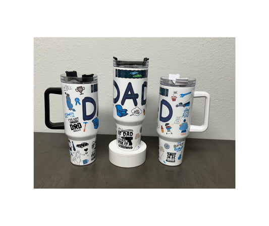 Dad 40 oz Tumbler - white handle