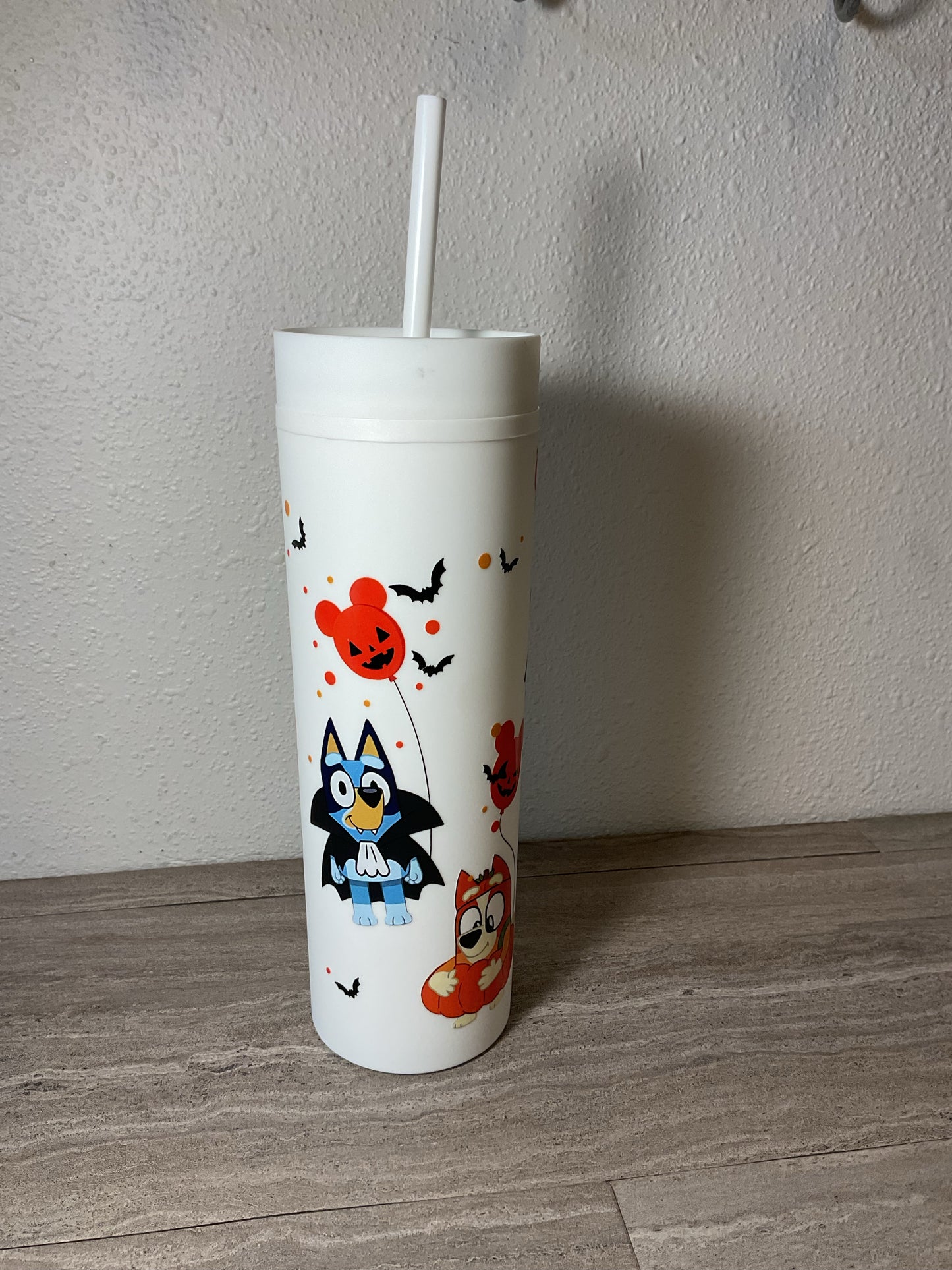 Bluey Halloween Tumbler White