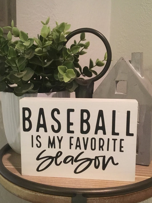 Baseball Season wood block