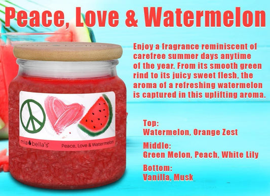 Peace, Love & Watermelon Candle