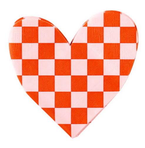 Checkered heart napkin