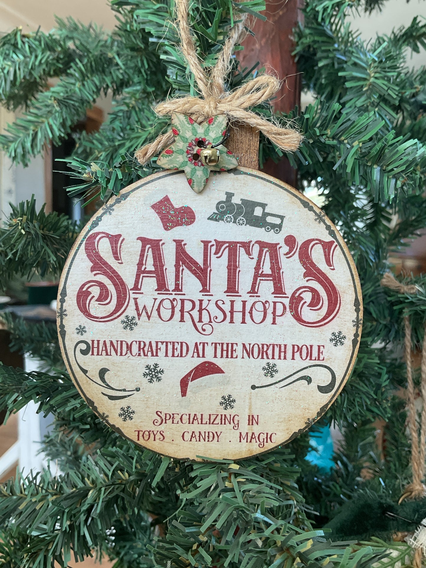 Santa's Workshop 4in. Christmas Ornament