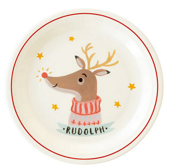 Dear Rudolph Reindeer Plates