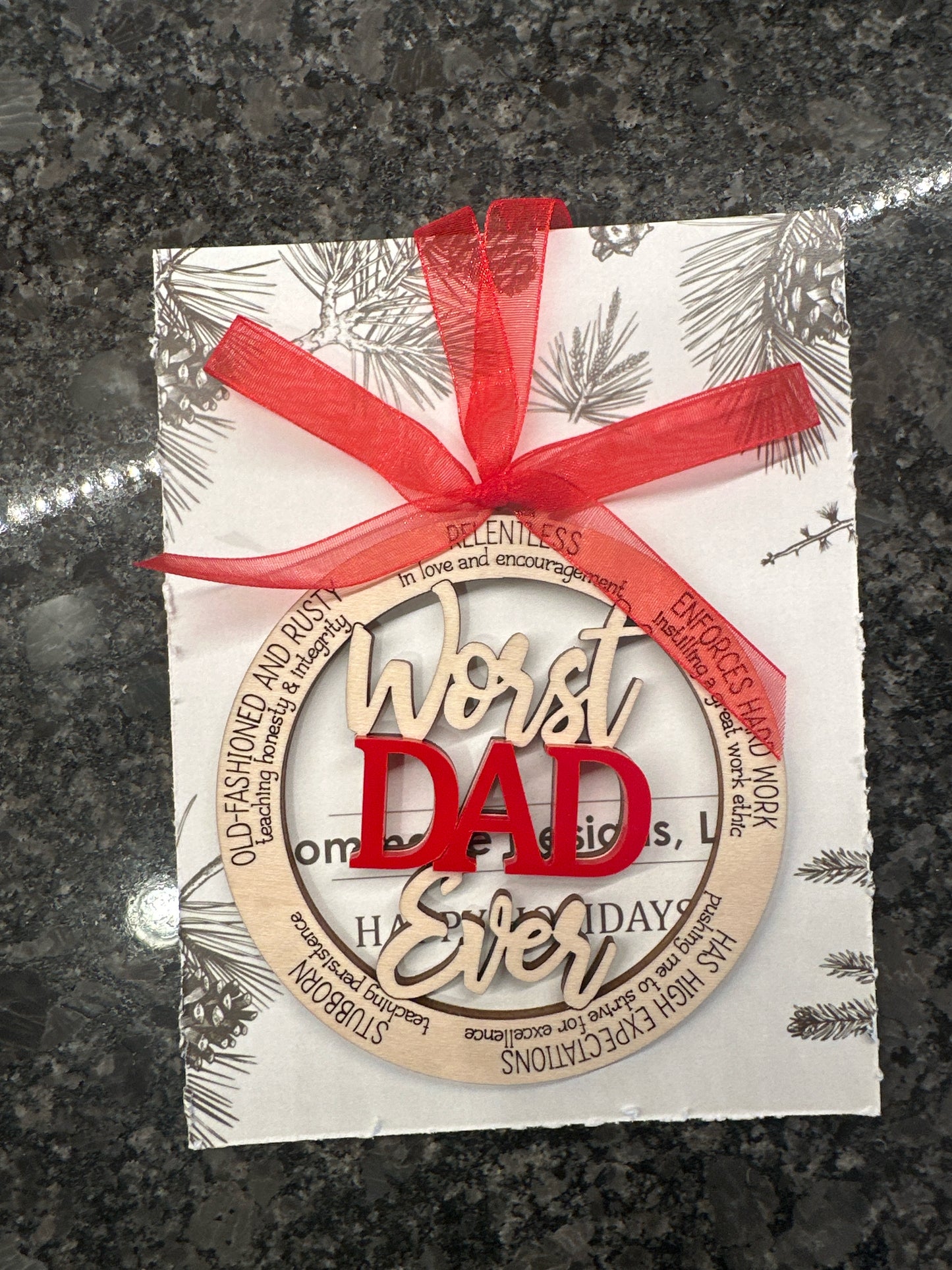 Worst dad ornament