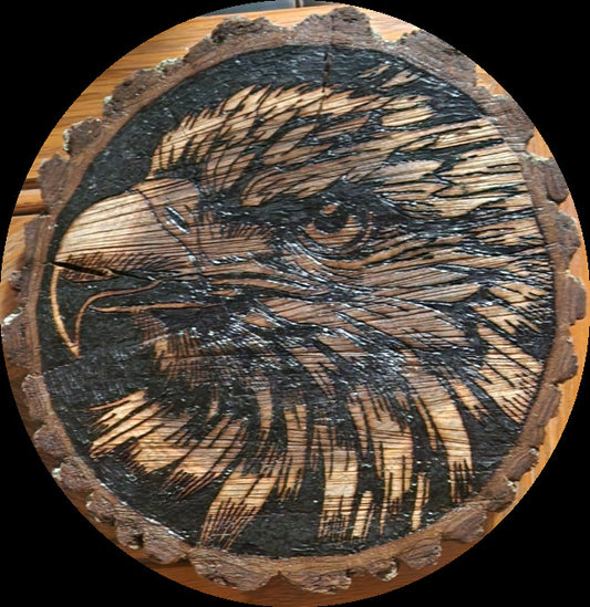 Eagle on a Wood Slice