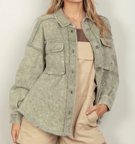 Sage Washed Jacket - S