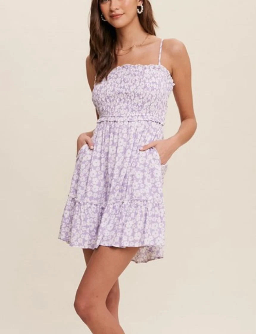 Lavendar Floral Dress L