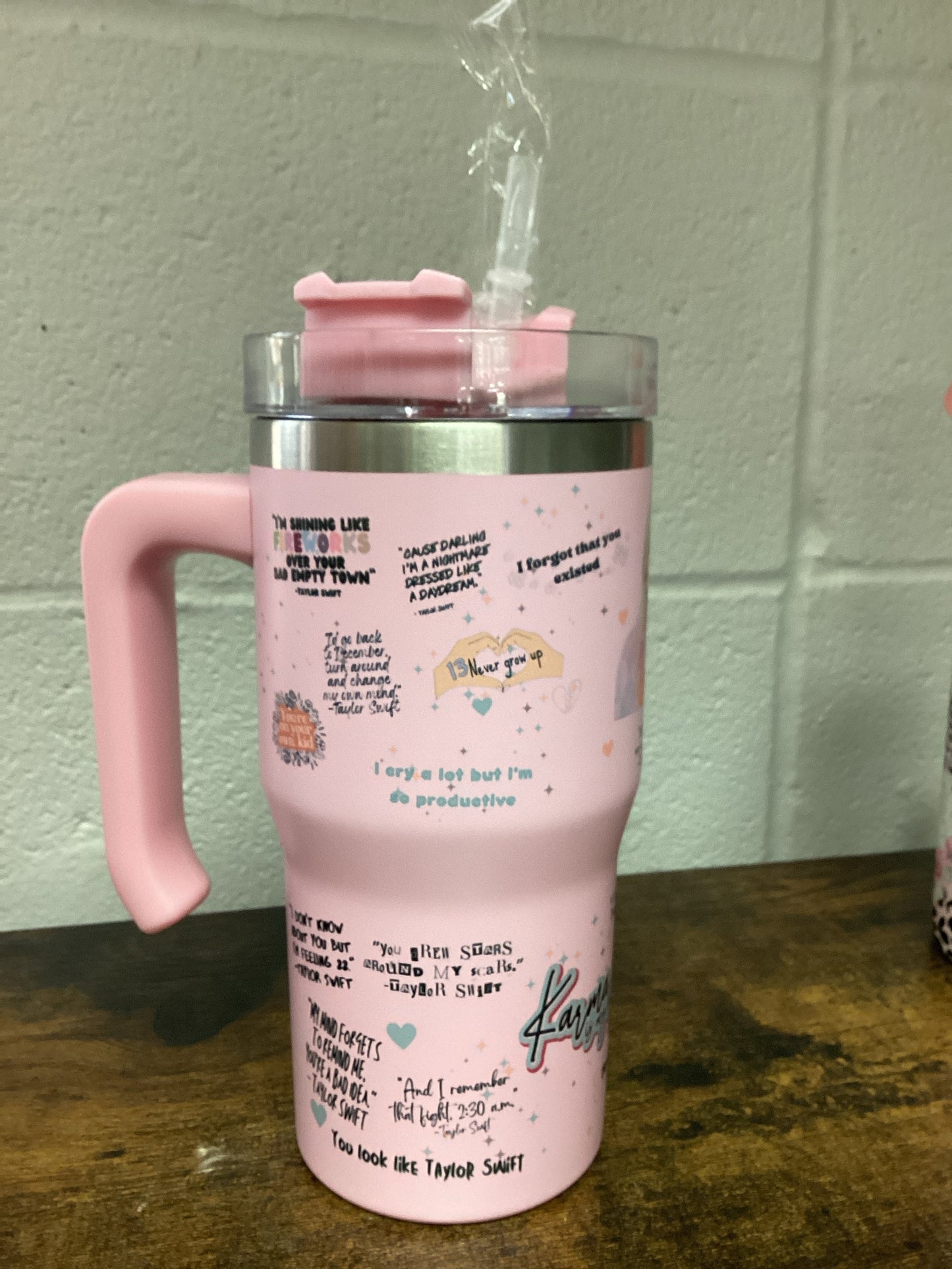 Taylor Swift 16oz Pink  Tumbler