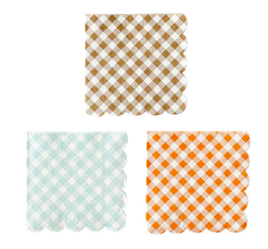 Harvest Gingham 3 color napkins