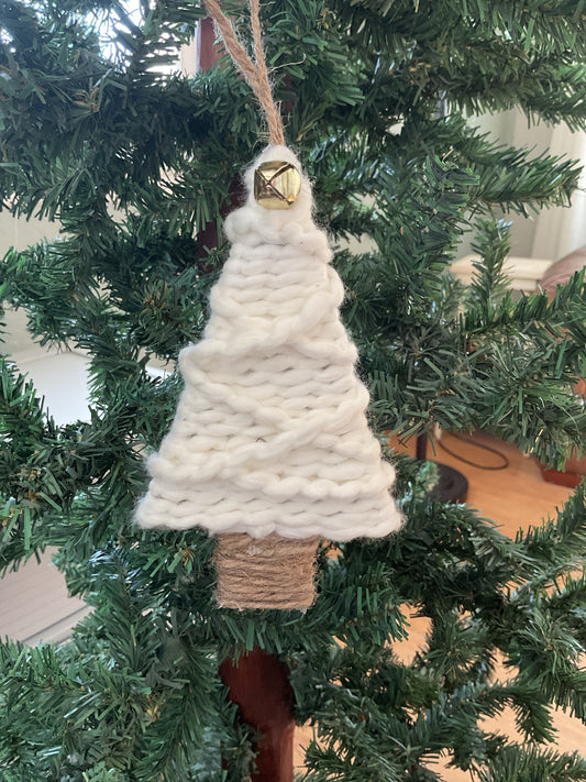 Ivory Yarn Christmas tree ornament