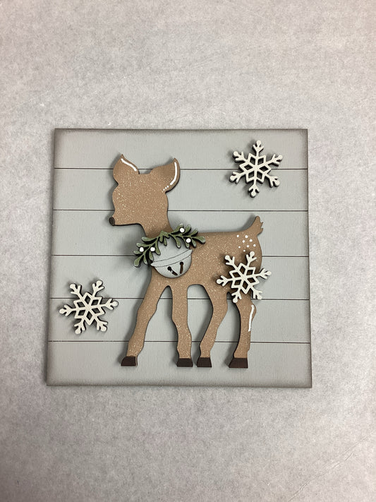 Winter Square Deer