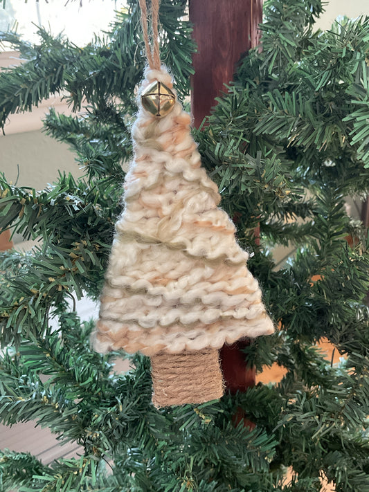 Neutral Yarn Christmas tree ornament