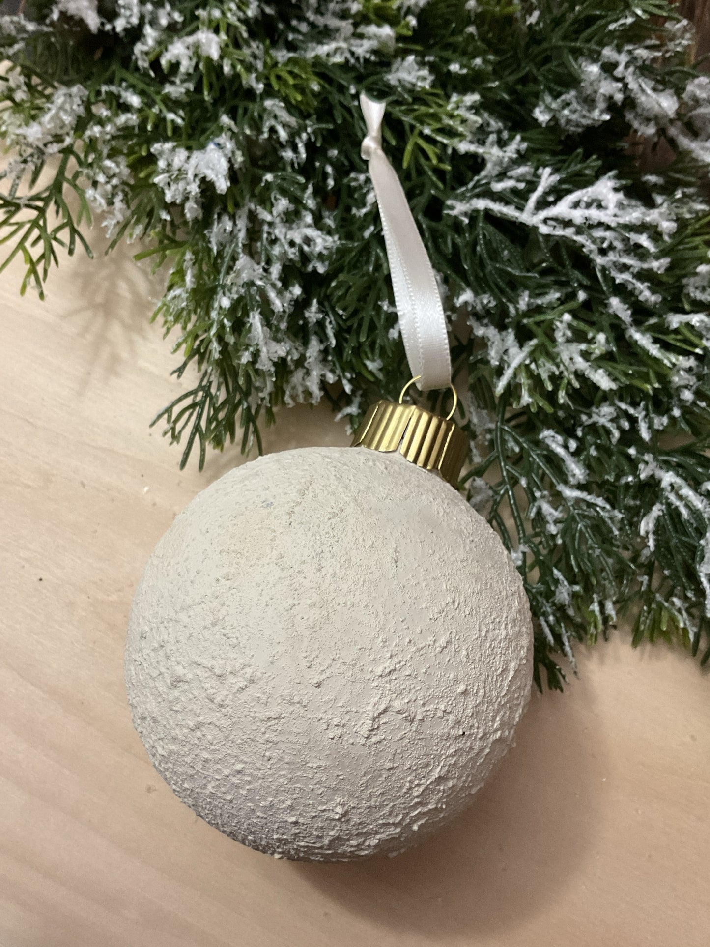 Ivory Textured Christmas Ornament