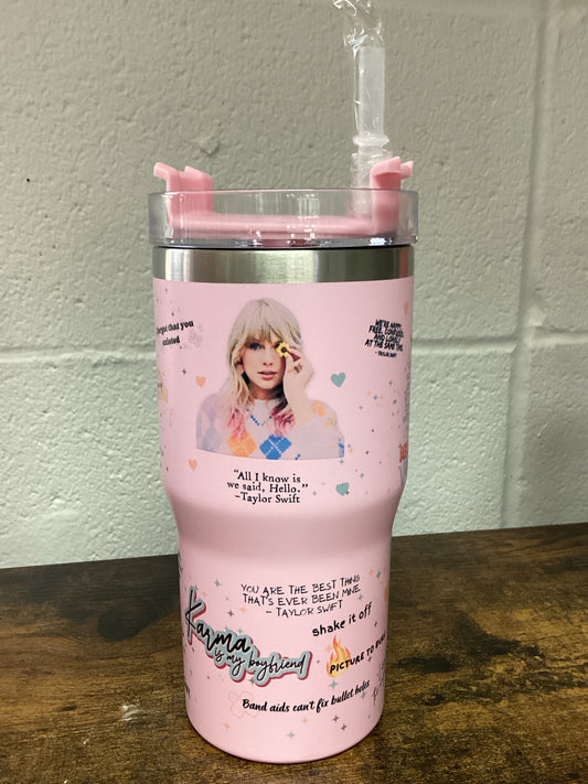 Taylor Swift 16oz Pink  Tumbler