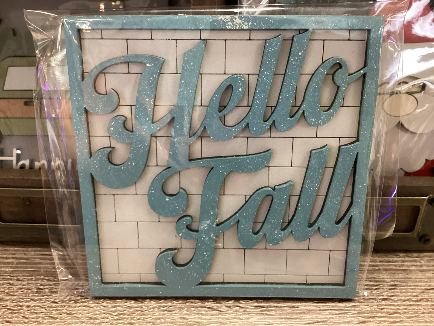 Square Hello Fall Brick