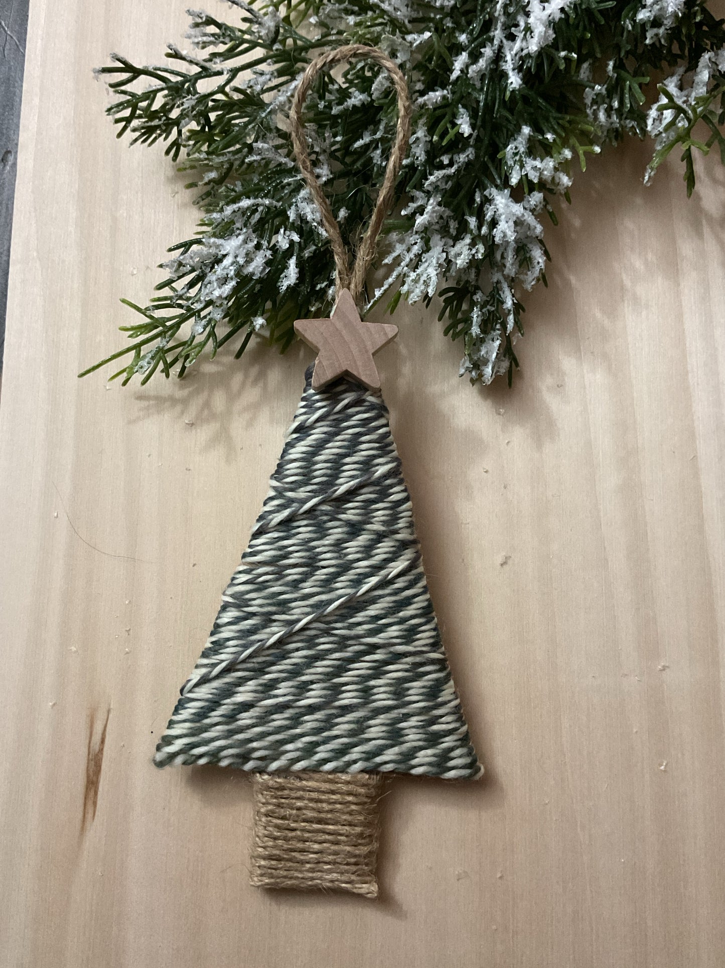 Rustic Christmas Yarn Tree Ornament