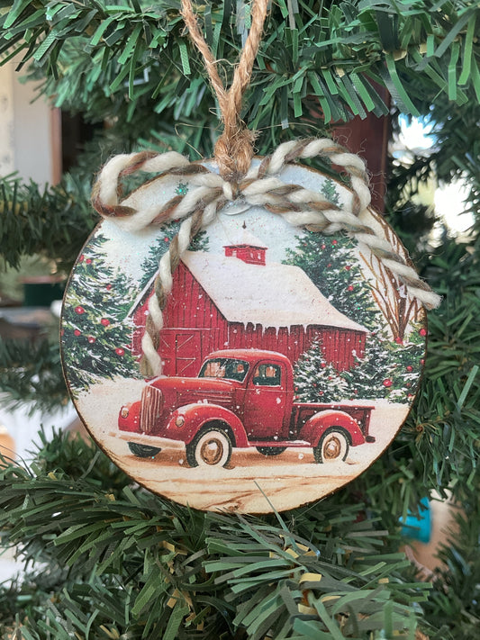 Truck & Barn 3in. Ornament