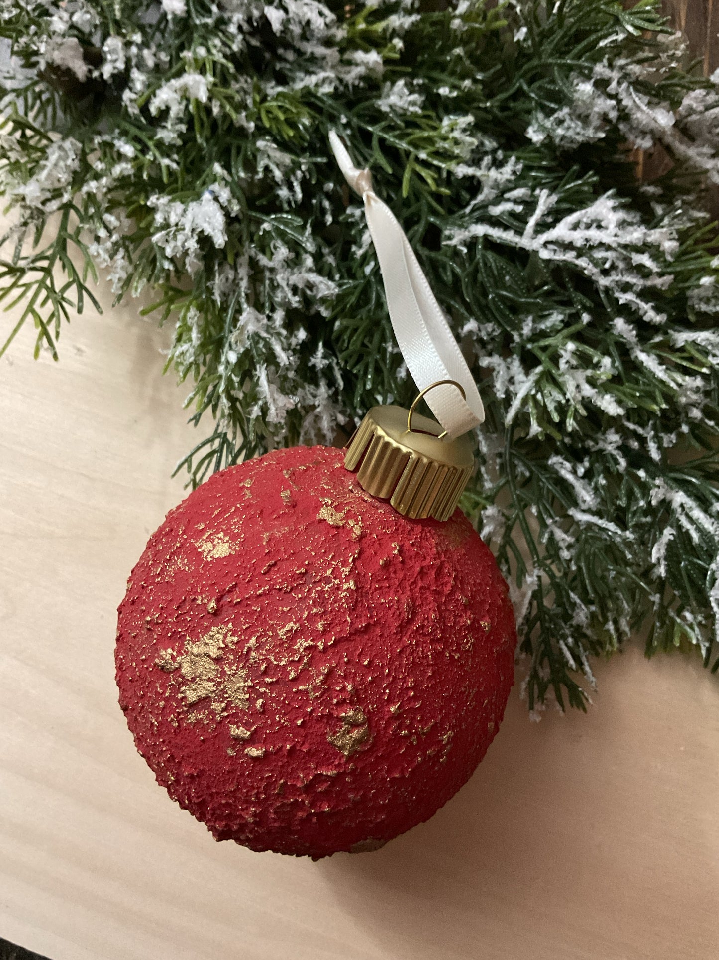 Red Textured Christmas Ornament