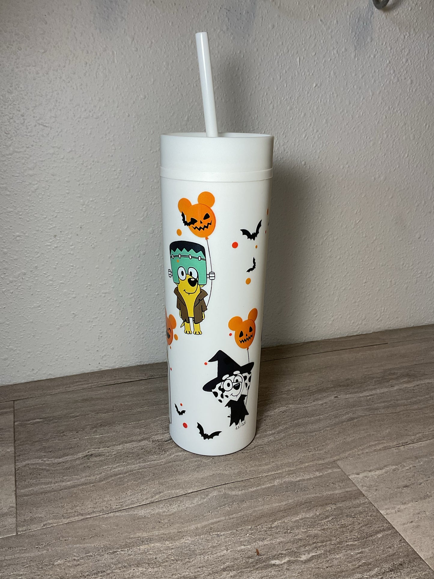 Bluey Halloween Tumbler White