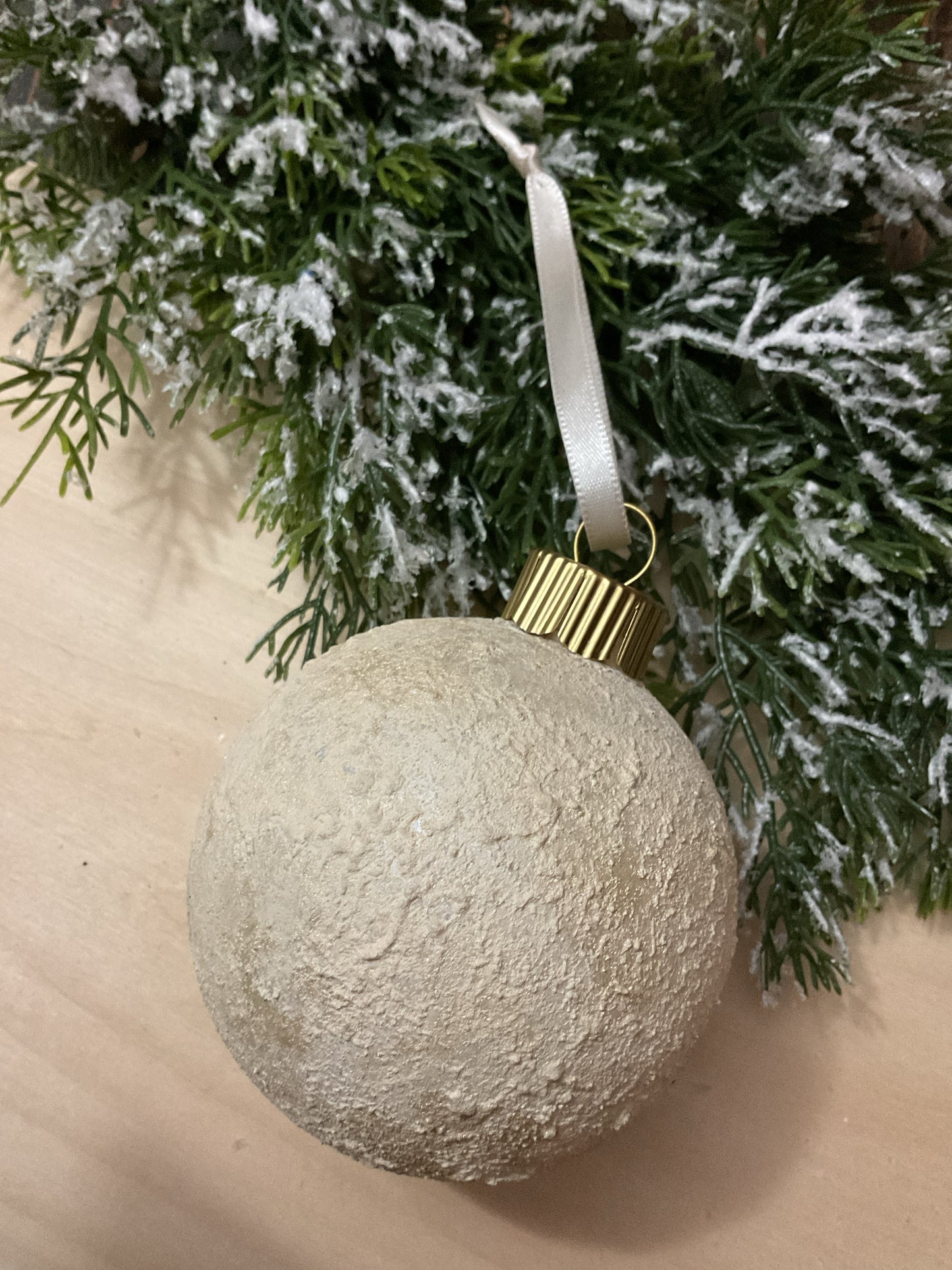 Ivory Textured Christmas Ornament